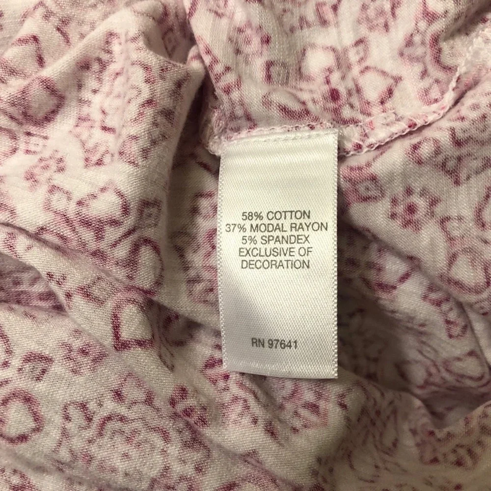 J Jill pink medallion V-neck tank top button down